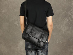 Leather Mens Cool Messenger Bag Shoulder Bags Cycling Crossbody Bag for men