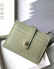 Cute Women Mocha Green Sheepskin Card Holder Slim Card Wallet Mocha Green Small Card Holder Credit Card Holder For Women