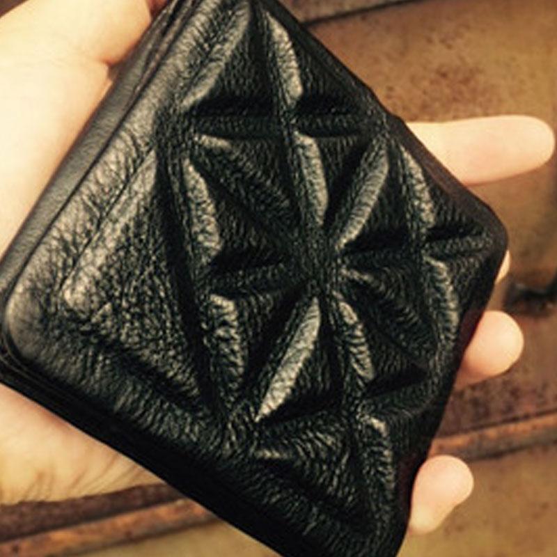 Genuine Leather Mens Cool billfold Leather Wallet - Back View