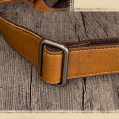 Blue Mens Leather Vintage Vertical Small Messenger Bags Small Side Bag Brown Courier Bag for Men