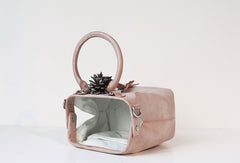 Handmade leather handbag Beige doctor bag shoulder bag cossbody bag purse women