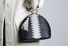 Genuine Leather Cute Crossbody Bag Shell Tassels Clutch Wallet Shoulder Bag Women Leather Purse