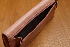 Leather Cute Womens Long Slim Wallet Bifold Long Wallet Clutch For Women