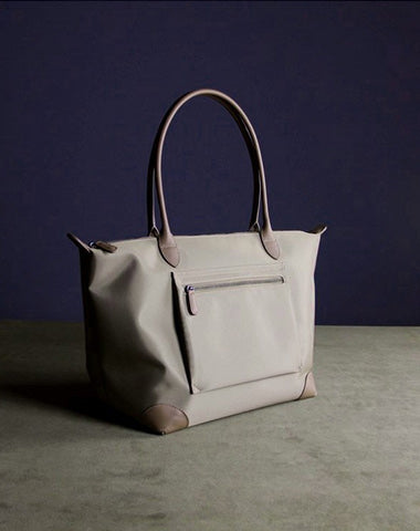 Womens Khaki Nylon Shoulder Tote Small Khaki Nylon Handbag Purse for Ladies NB02191001