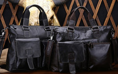 Vintage Leather Mens Briefcase Business Bag Work Bag For Men