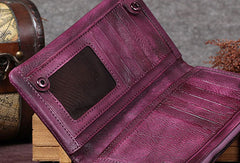 Vintage Leather Womens Wallet Long Wallet Vintage Wallet Purse For Women