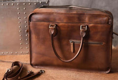 Handmade Cool leather mens Briefcases vintage laptop Briefcases Business Briefcase - EverHandmade
