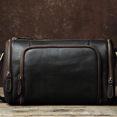 Leather Mens Cool Shoulder Bag Barrel Bag Messenger Bag for men