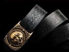 Handmade Cool Leather Mens Belt Leather Men Black Belts for Men