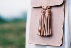 Handmade leather beige purse phone bag shoulder bag cossbody bag purse women - EverHandmade