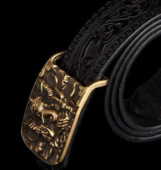 Handmade Black Leather Mens Belt Cool Leather Men Belts for Men