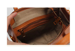 Brown Womens Leather Tote Purse Handbag Shoulder Bag Small for Women Leather Shopper Bag - EverHandmade