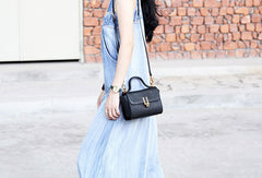 Handmade Leather Vintage Mens Black Handbag Shoulder Bag for women
