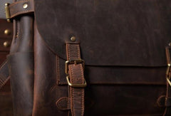 Handmade leather men Briefcase messenger vintage shoulder laptop bag vintage bag - EverHandmade