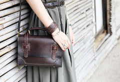 Handmade messenger bag satchel purse leather crossbody bag shoulder bag women