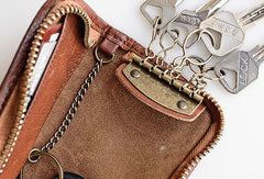 Genuine leather billfold wallet leather men billfold vintage key wallet for men - EverHandmade