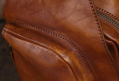 Cool Leather Mens Chest Bag Sling Bag Vintage Leather Sling Bags for Men - EverHandmade