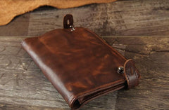 Handmade Leather Mens Cool Long Leather Wallet Bifold Clutch Wallet for Men