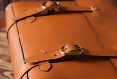 Handmade leather mens Briefcase business Briefcase Shoulder Bag Laptop Briefcase - EverHandmade