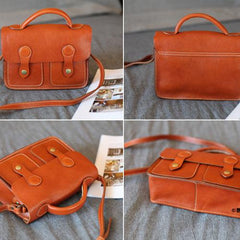 Brown Leather Satchel Purse Small Brown Leather Crossbody Bag - Annie Jewel