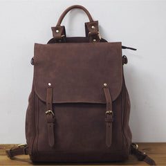 Vintage Mens Leather 15inch Laptop Backpack Leather School Backpack Travel Backpack for Men