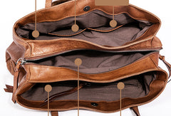 Handmade Genuine Leather Handbag Tote Large Shopper Bag Purse Handbag Shoulder Bag Purse For Women - EverHandmade