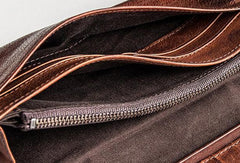 Handmade leather long wallet leather men phone clutch vintage wallet for men