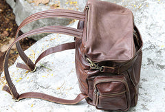 Handmade Leather backpack bag shoulder bag Coffee women leather purse - EverHandmade