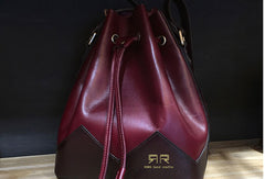 Handmade Leather bucket purse for women crossbody bag leather shoulder bag - EverHandmade