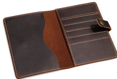 Handmade Genuine Leather Clutch Passport Wallet Bifold Long Wallet Purse Bag For Mens