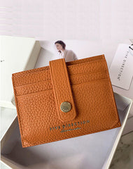 Cute Women Orange Leather Small Card Holders Card Wallet Slim Card Holder Credit Card Holder For Women