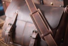 Handmade leather men Briefcase messenger vintage shoulder laptop bag vintage bag - EverHandmade