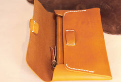 Handmade leather detachable clutch purse long wallet purse clutch women - EverHandmade