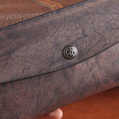 Handmade Leather Mens Clutch Cool Braided Wallet Clutch Wristlet Wallet for Men