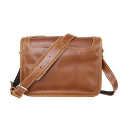 Handmade Dark Coffee Leather Mens 10 inches Courier Bag Brown Messenger Bags Dark Brown Postman Bags For Men