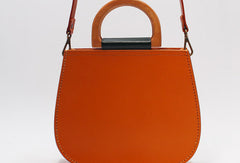 Handmade Leather Round Bag Crossbody Bag Shoulder Bag Purse for Women Leather Bag