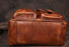 Cool Small Leather Mens Messenger Bag Brown Courier Bag Side Bag Postman Bag for men - EverHandmade
