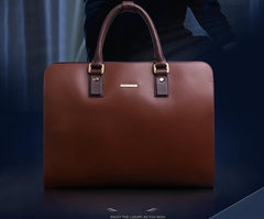 Leather Mens Briefcase Work Bag Business Bag Laptop Bag for men