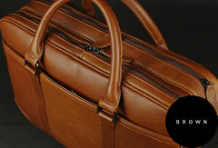 Large leather men Briefcase large vintage shoulder laptop Briefcase Travel Briefcase - EverHandmade