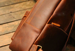 Cool Leather Mens Backpack Vintage Travel Backpack Hiking Backpack for men - EverHandmade
