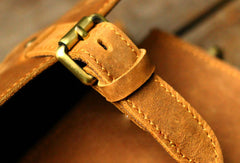 Handmade Leather Mens Cool Messenger Bag Briefcase Square Bag Chest Bag Bike Bag Cycling Bag for men