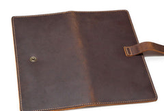 Handmade Genuine Leather Wallet Long Leather Wallet Bifold Wallet Bag For Mens