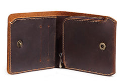 Handmade Genuine Leather Wallet billfold Leather Wallet Bifold Slim Wallet Purse Bag For Mens
