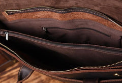 Handmade leather men Briefcase messenger vintage shoulder laptop bag vintage bag - EverHandmade