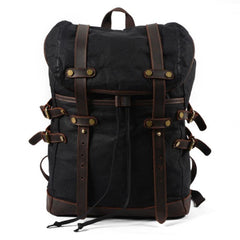 Waxed Canvas Mens Travel Backpack Canvas Hiking Backpack Canvas Backpack for Men