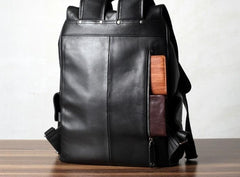 Leather Mens Cool Large Backpacks Black Travel Backpack Hiking Backpack for men