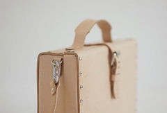 Handmade Leather briefcase small suitcase shoulder bag for crossbody bag - EverHandmade
