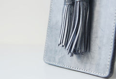 Handmade leather gray purse phone bag shoulder bag cossbody bag purse women - EverHandmade