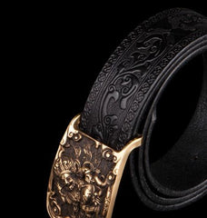 Handmade Cool Black Leather Mens Belts Custom Leather Men Belt for Men