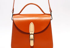 Handmade Leather Handbag Round Bag Purse Crossbody Shoulder Bag for Girl Women Lady - EverHandmade